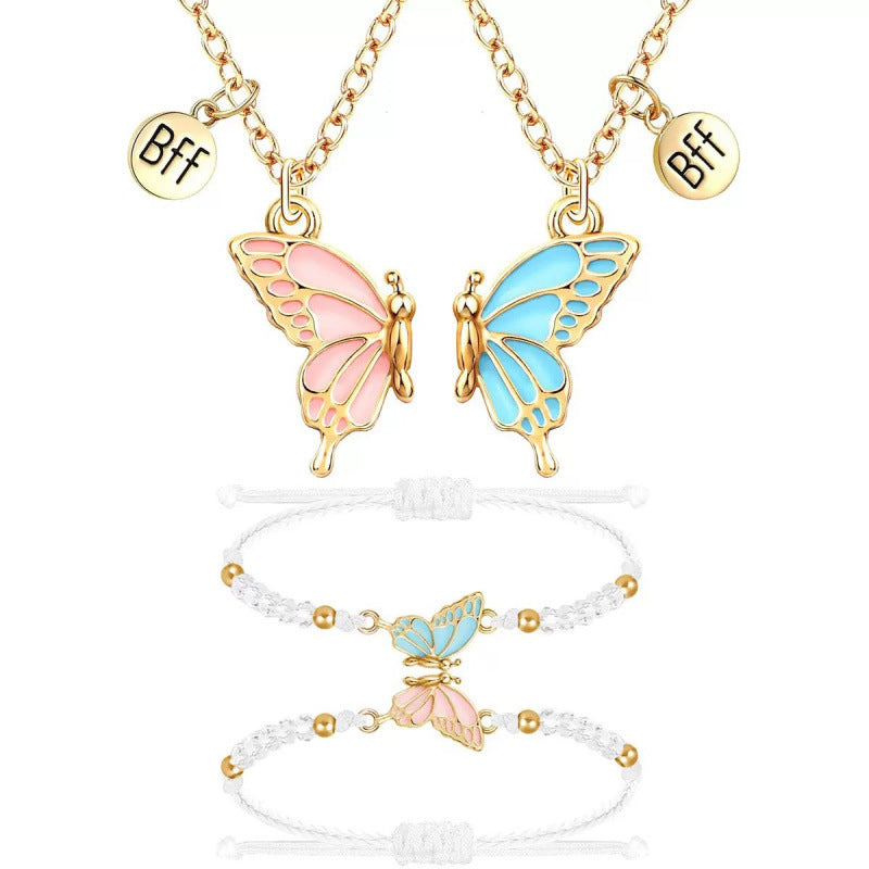 Butterfly Charm Halskette und Armband Set Brehn