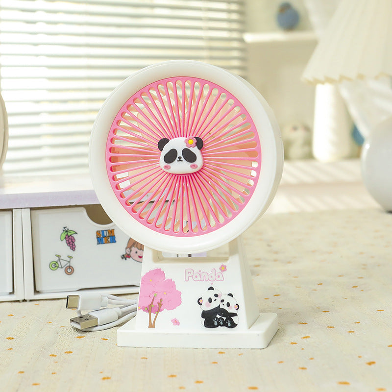 Damen tragbarer Mini-Ventilator mit süßem Pandamotiv Brehn