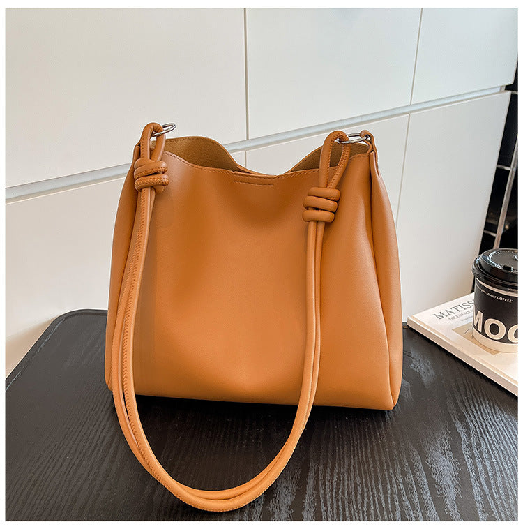 Minimalistische F faux Leder Hobo Tasche Brehn