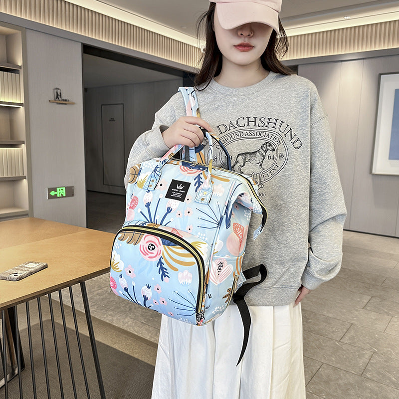 Stylische Baby-Pflege-Rucksack mit floralem Muster Brehn