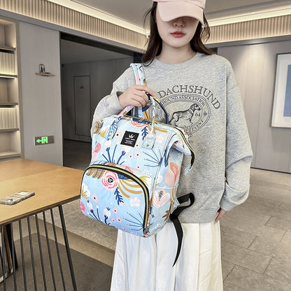 Stylische Baby-Pflege-Rucksack mit floralem Muster Brehn