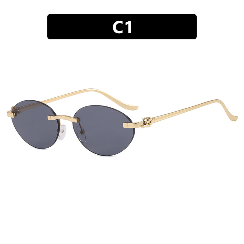 Damen elegante ovale Sonnenbrille mit goldenen Akzenten Brehn