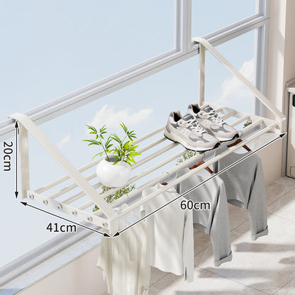Fenster-Montierte Zusammenklappbare Trockenregal mit Mehrfach-Bar Schuh- und Bekleidungsregal