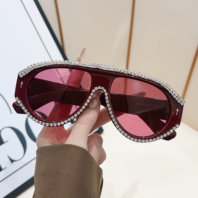 Luxuriöse Übergroße Strasssonnenbrille Brehn