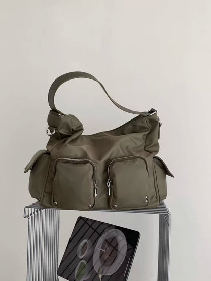 Multi-Pocket Utility Schultertasche