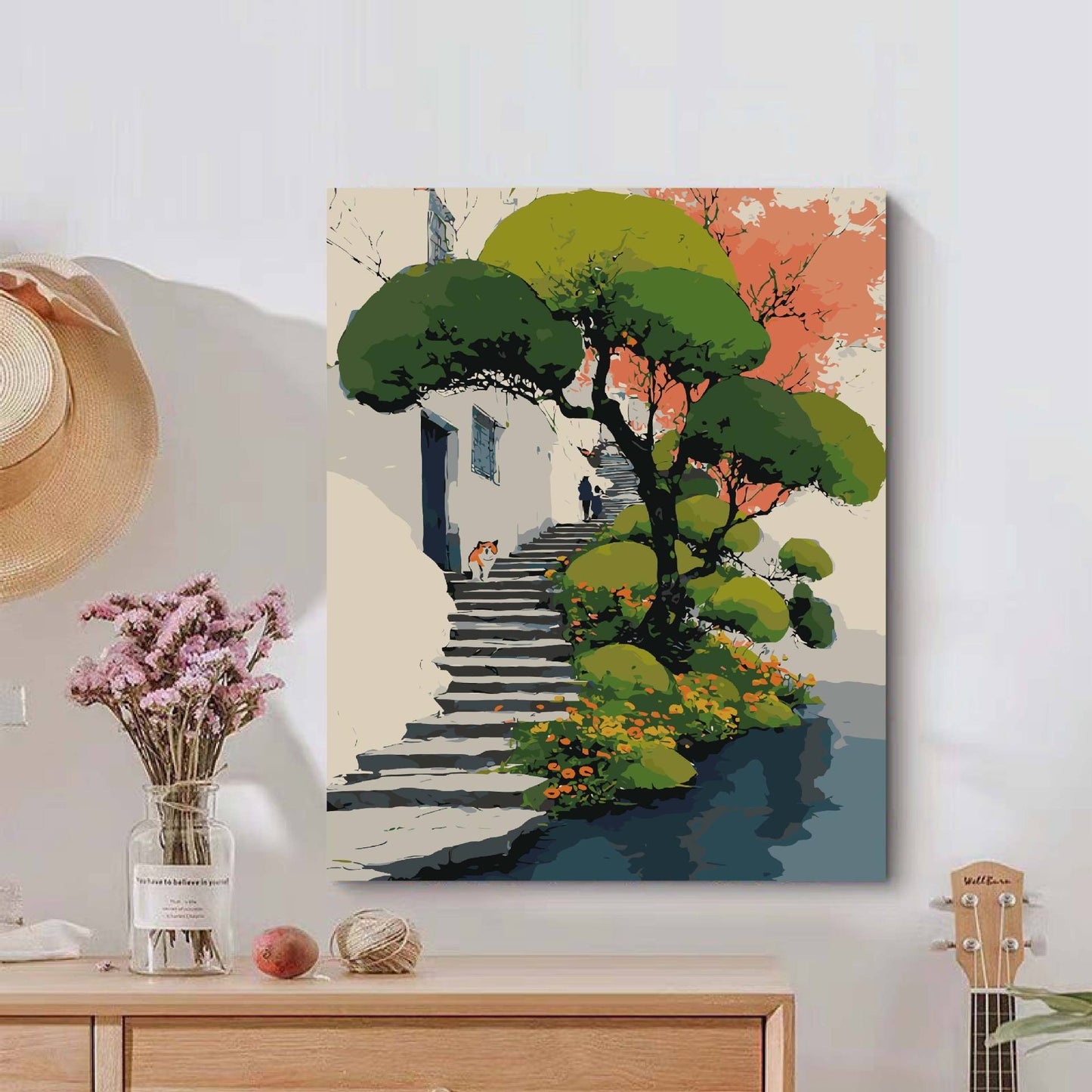 Natur-inspiriertes ruhiges Landschafts-Canvas-Kunstwerk Brehn