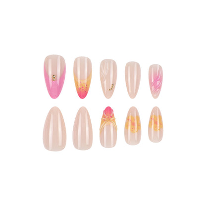 Floral Akzent Stiletto Press-On Nägel Brehn