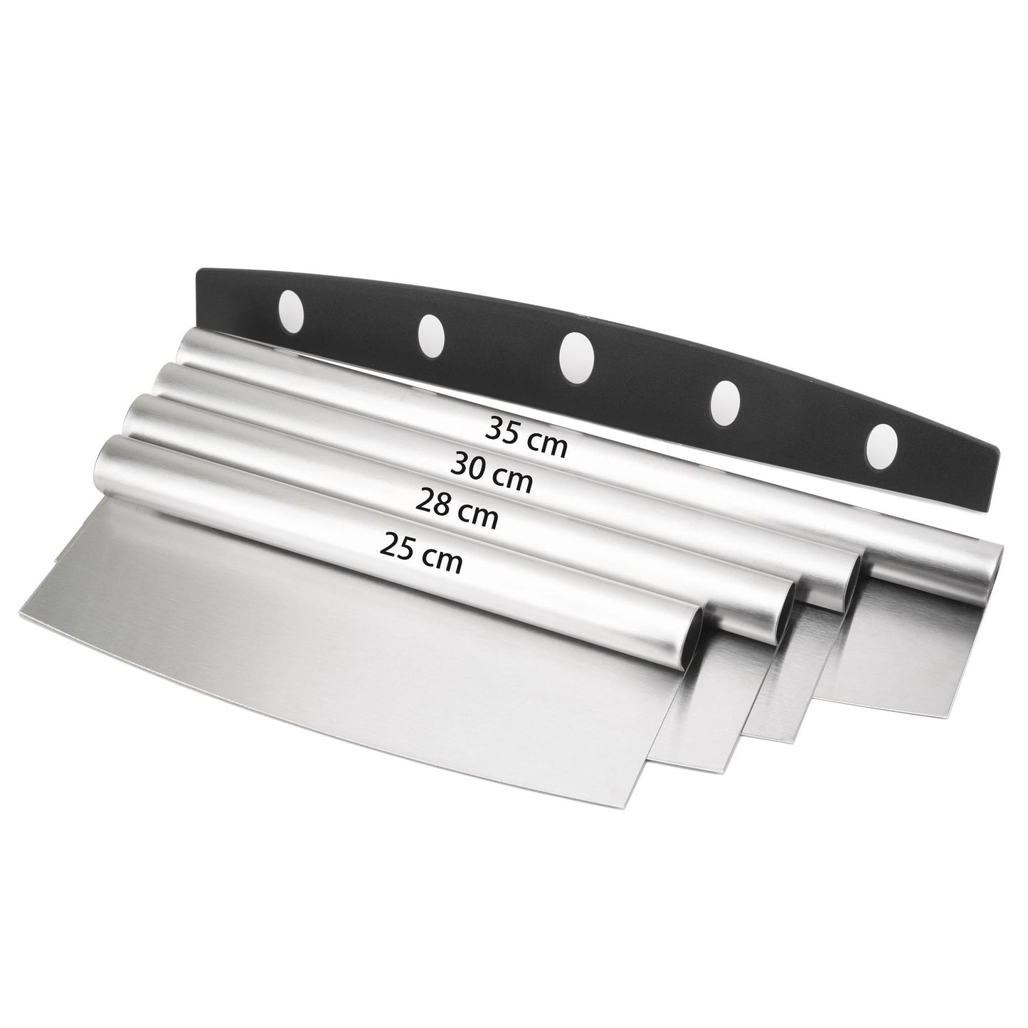 Professionelles Edelstahl Teigroller-Set mit Vier Längen und Halter Brehn