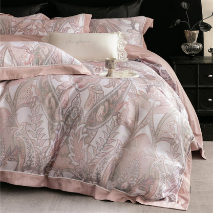 Luxus Aquarell Floral Gebürstet Mikrofaser Bettbezug Set mit Paspelbesatz