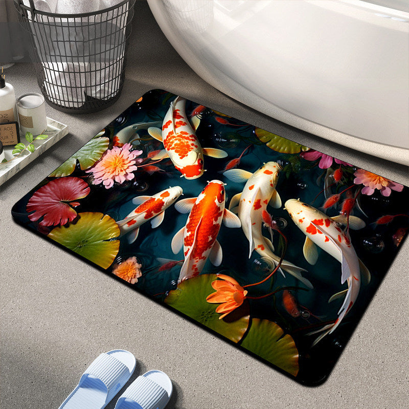 Floral Design Memory Foam Badteppich Brehn