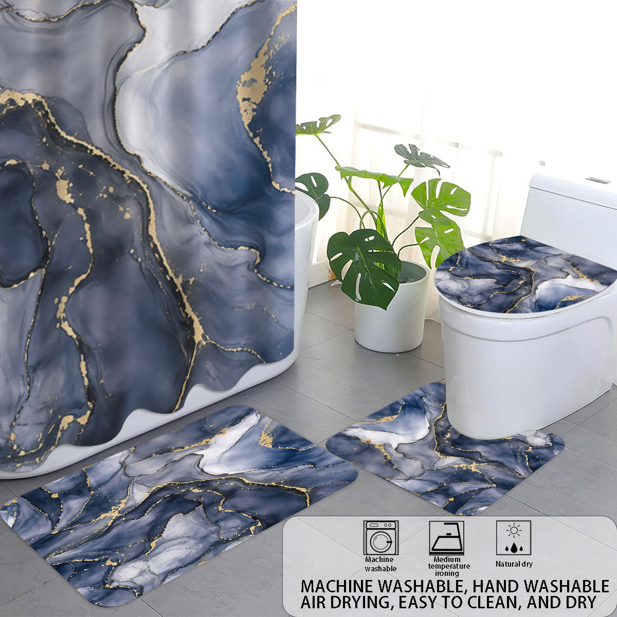 Digital Floral Theme Badezimmer Dekor Set Brehn