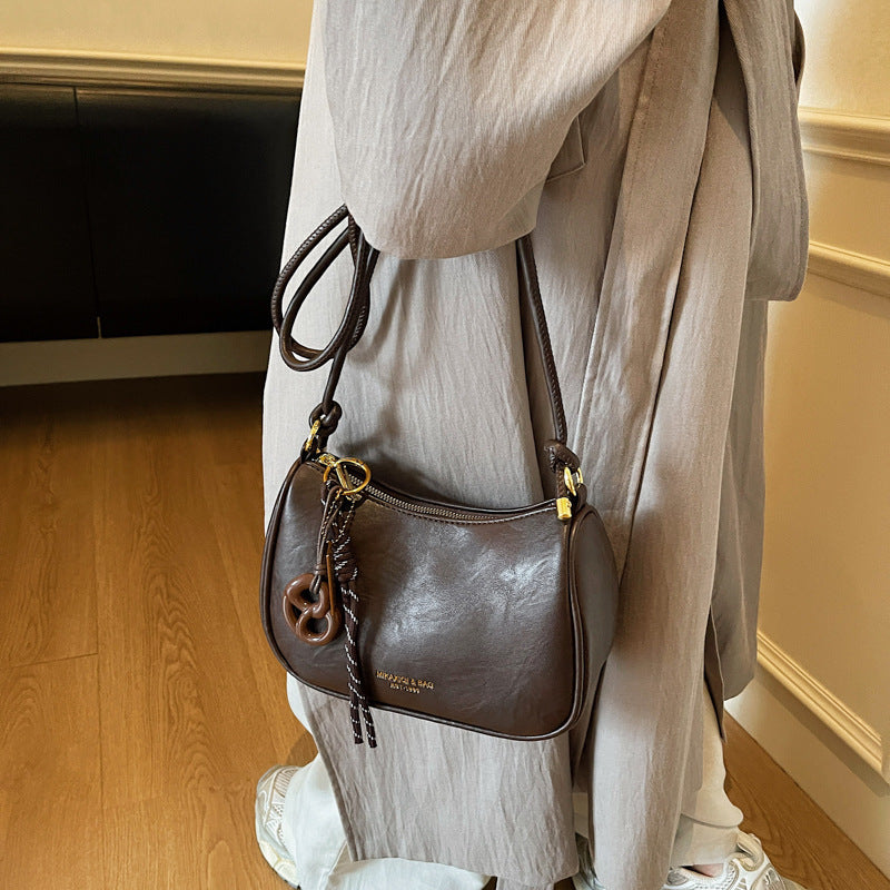 Modische Leder Schultertasche Brehn