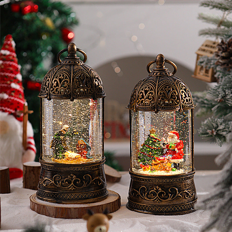 Elegante Weihnachtslaterne mit Schneekugel Brehn