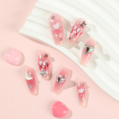 Kunstvolle Gel-Nägel mit Glamourösen Verzierungen Brehn