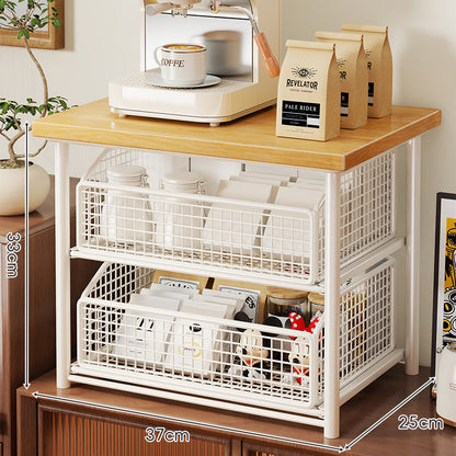 Theke Kaffee Station Organizer mit herausziehbarem Drahtschublade