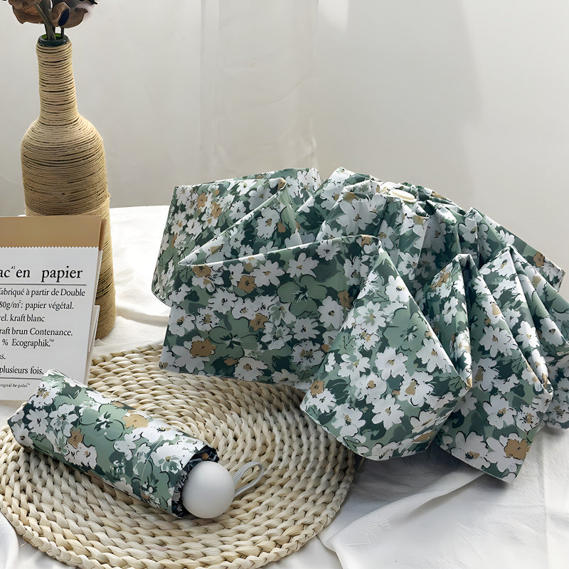 Damen Faltbarer Regenschirm mit elegantem Blumenmuster Brehn