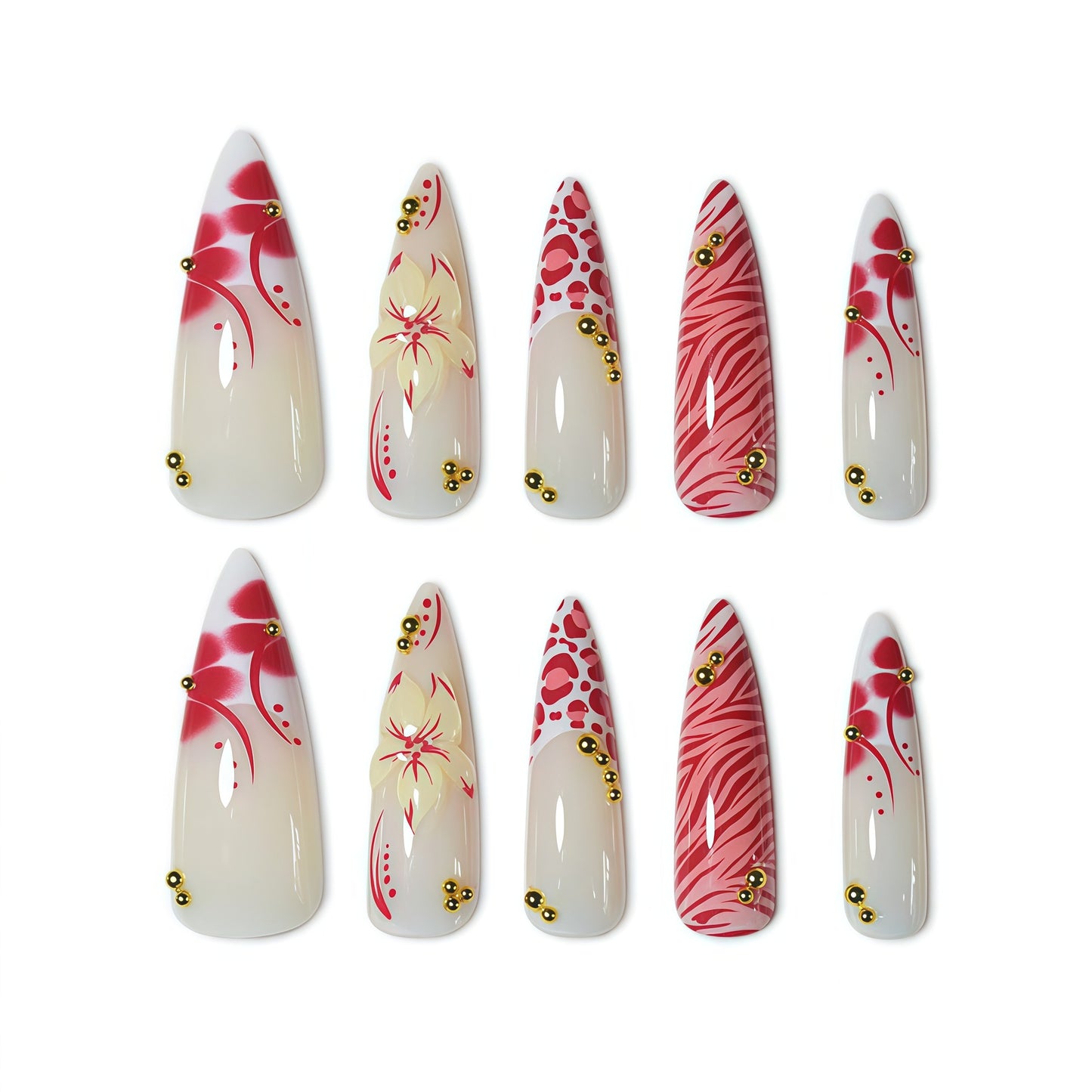 Designer Floral Nail Art Extensions Brehn