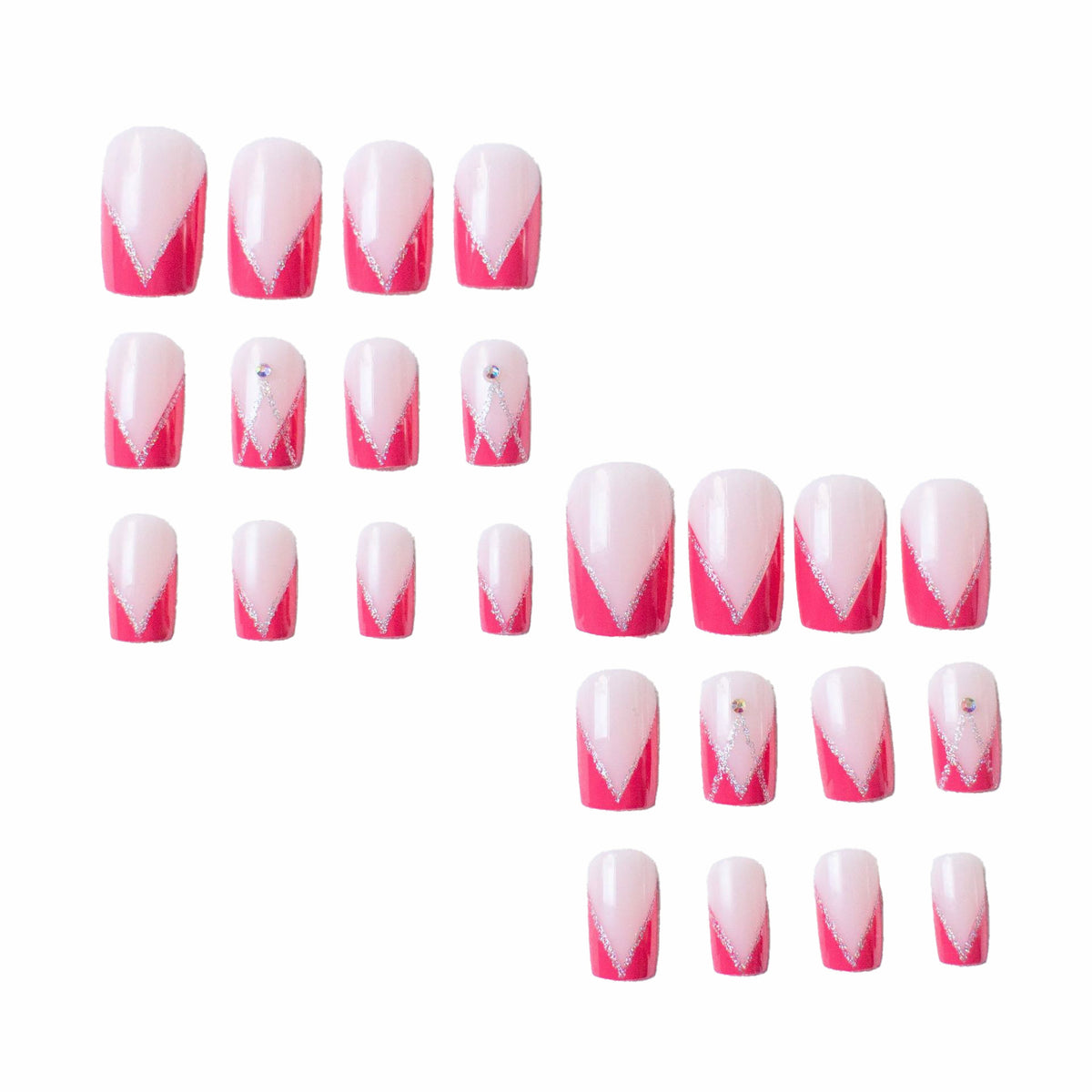Künstlerisches French Tip Nagelset