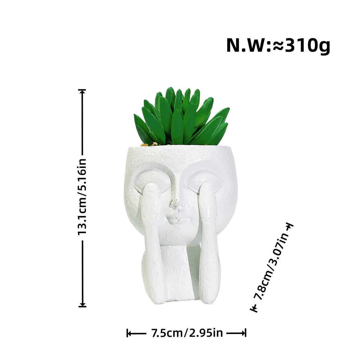 Pflanzgefäß mit Gesichtsmotiv Brehn