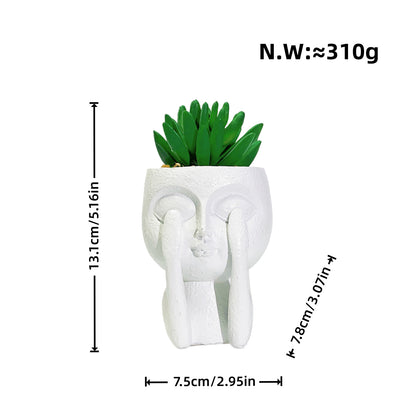Pflanzgefäß mit Gesichtsmotiv Brehn