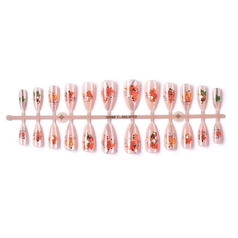 Herbst-Themen Press-On Nagelkunst Set Brehn