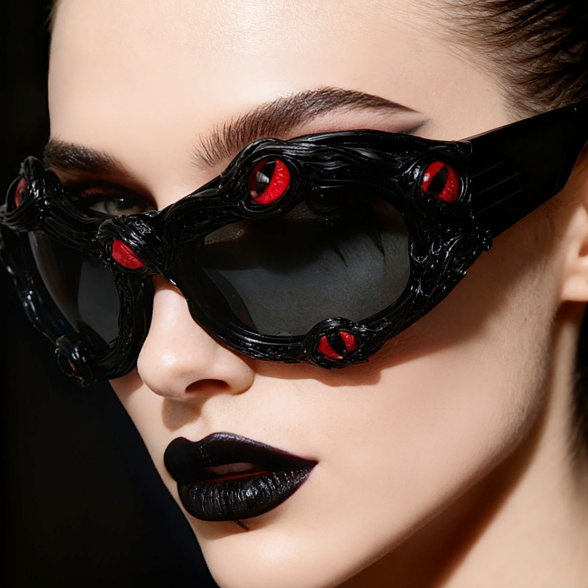 Damen kreative Designer-Sonnenbrille mit extravaganten 3D-Elementen Brehn
