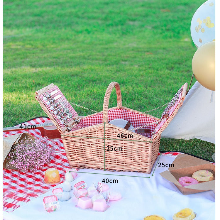 Damen Picknickkorb mit integriertem Geschirrset und robusten Details Brehn