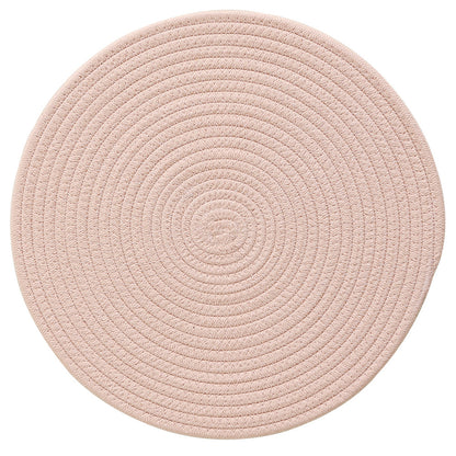Geflochtenes rundes Tischset aus Baumwollseil und Seegras mit Spiralstruktur Brehn