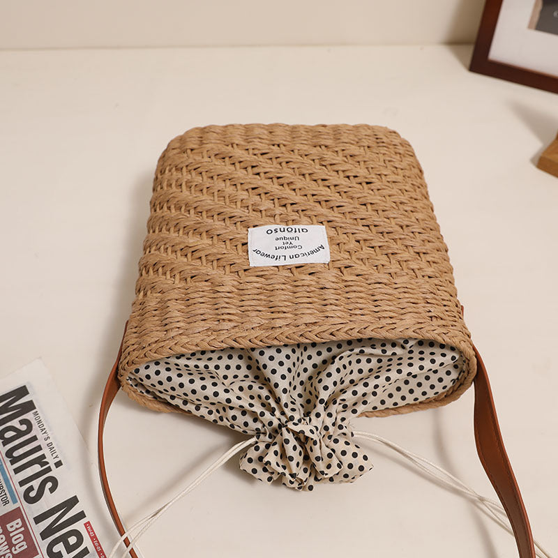 Damen Korbtasche mit elegantem Ledergriff Brehn