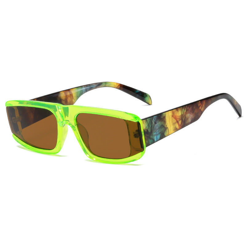 Damen modische Sonnenbrille mit futuristischem Design und transparenten Rahmen Brehn