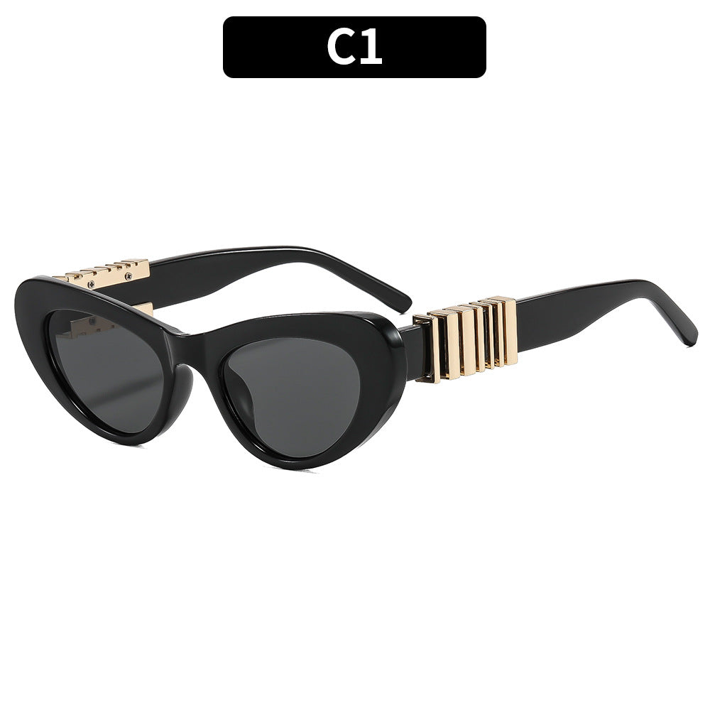 Damen Designer-Sonnenbrille mit luxuriösem Metallrahmen und stilvollen Verzierungen Brehn