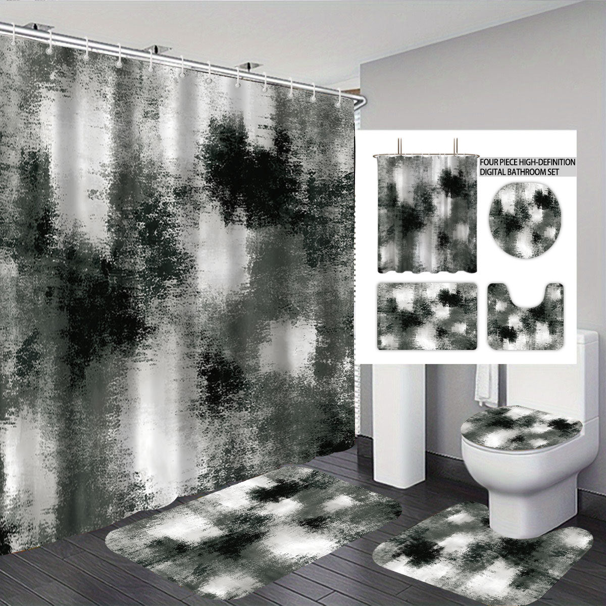 Abstract Design Vier-teilige digitale Badezimmer Set Brehn