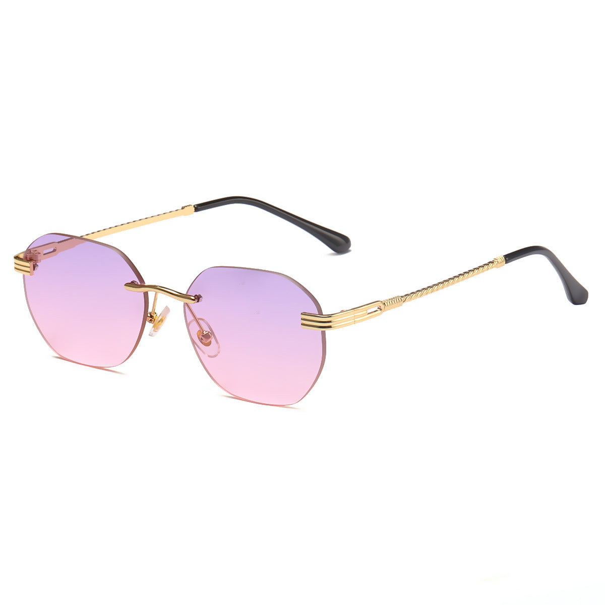Damen modische geometrische Sonnenbrille mit dekorativem Metallrahmen Brehn
