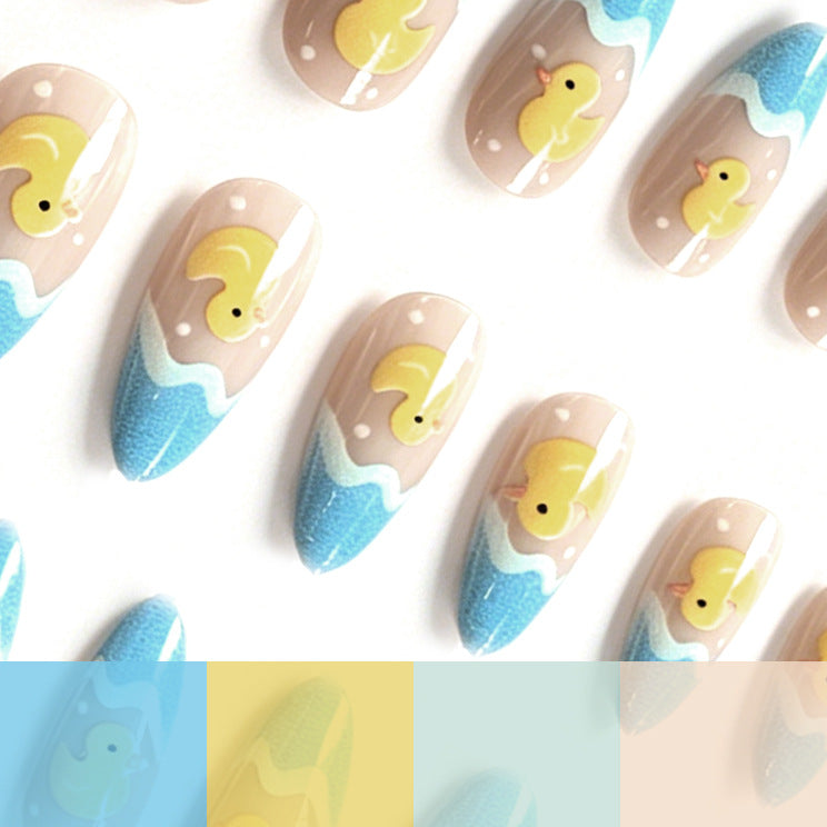 Verspielte Enten-Themen-Acryl-Nagelkunst-Verstärkungen Brehn