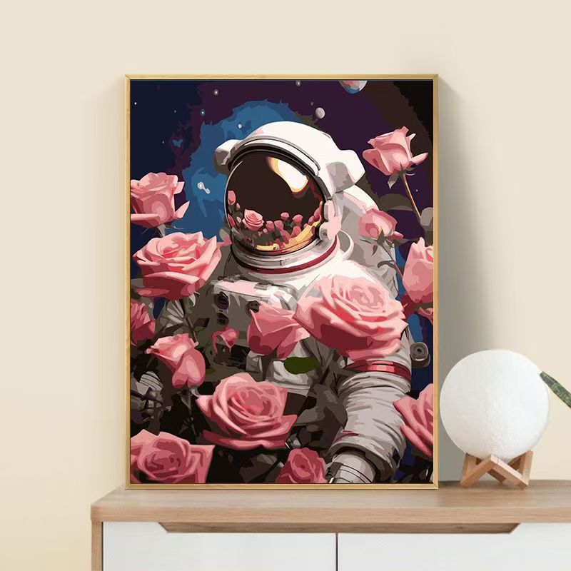 Astronaut Blumen Kunst Druck Brehn
