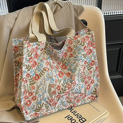 Blumen bestickte Canvas-Tasche 1790617150
