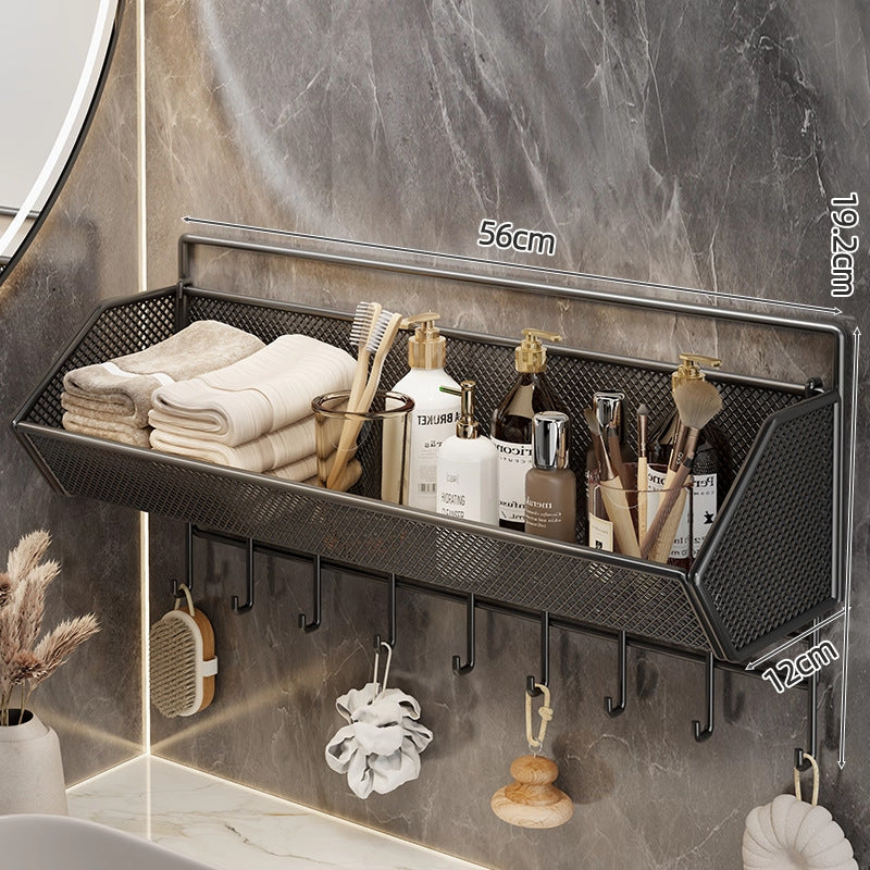 Wandmontierter Mesh-Badezimmer-Organizer-Regal