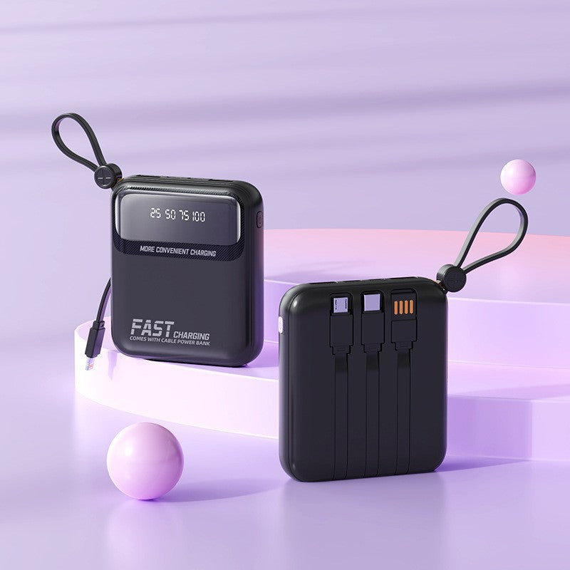 Tragbare Powerbank mit Integrierten Kabeln und Multifunktionalem Ladeanschluss Brehn