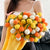 Elegante Handgefertigte Blumenstrickdecke Brehn