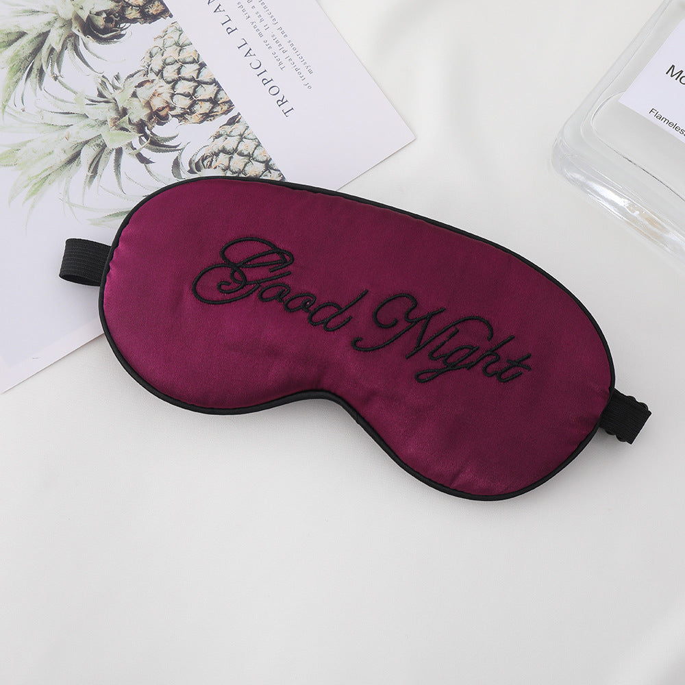 Unisex nan gestickte konturierte Schlafmaske mit dekorativer Schrift-Stickerei und verstellbarem Elastikband Brehn