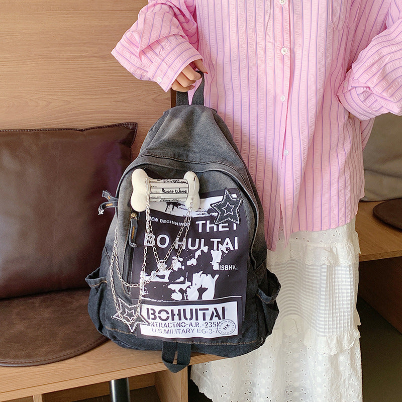 Lässiger Grafischer Druck Schulrucksack Brehn