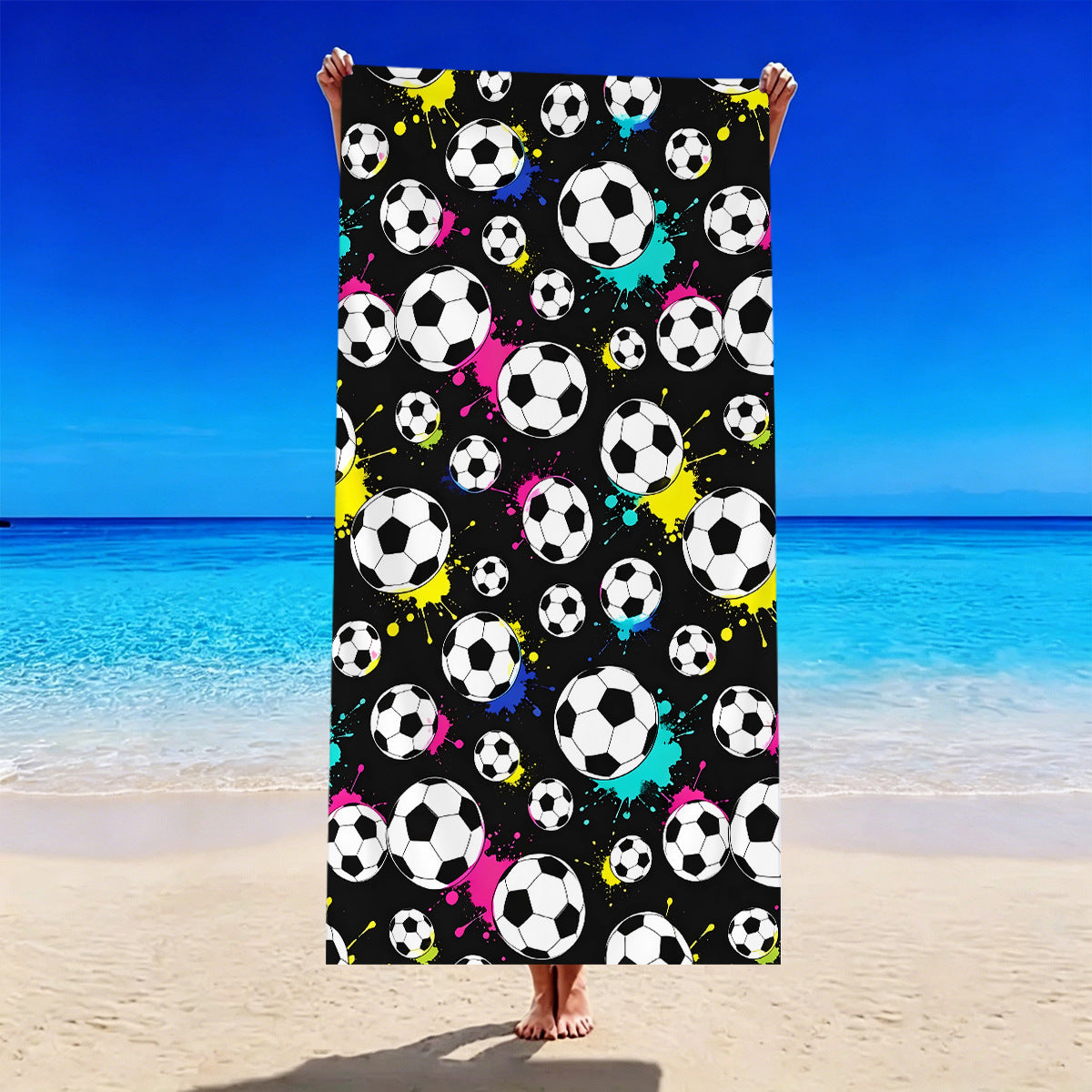 Fußball-Motiv Strandtuch Brehn