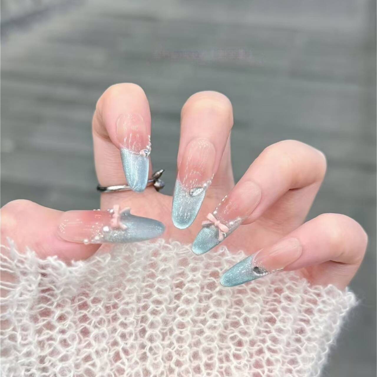 Premium ozean-inspirierte Press-On Nagelerweiterungen Brehn