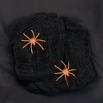 Dekorative Halloween Spinnennetz mit Kunstspinnen