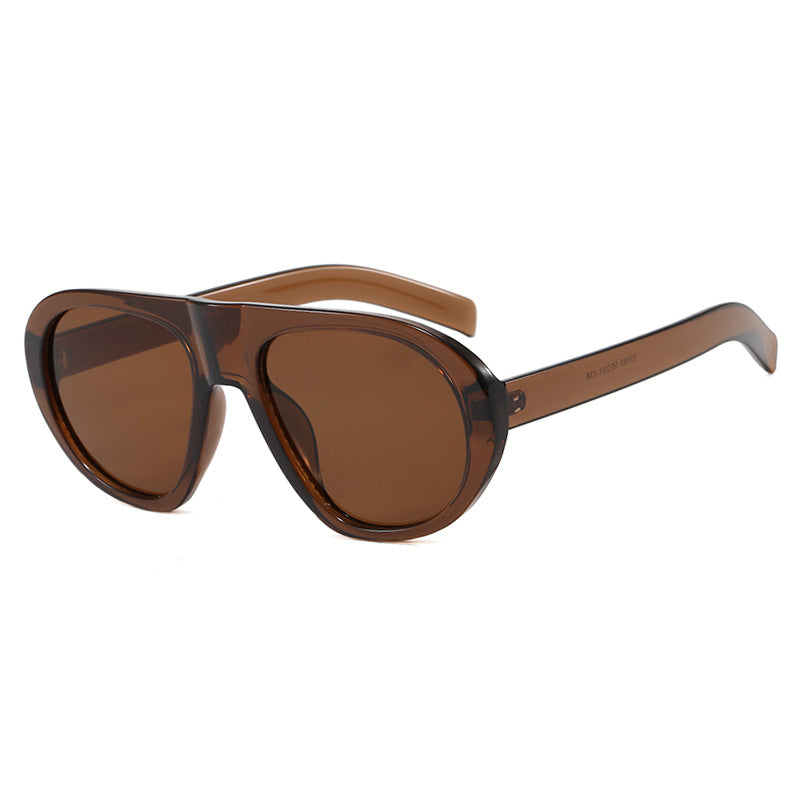 Damen auffällige Sonnenbrille mit futuristischem Rahmen und robustem Design Brehn