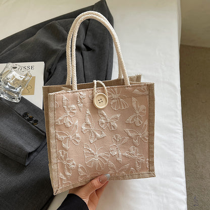 Schmetterling bestickte Stofftasche