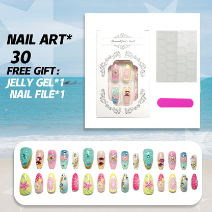Dekorativer Press-On Nagelkunst Set mit Zubehör