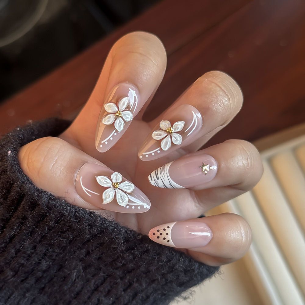 Elegante florale Thema Press-On Nägel Brehn
