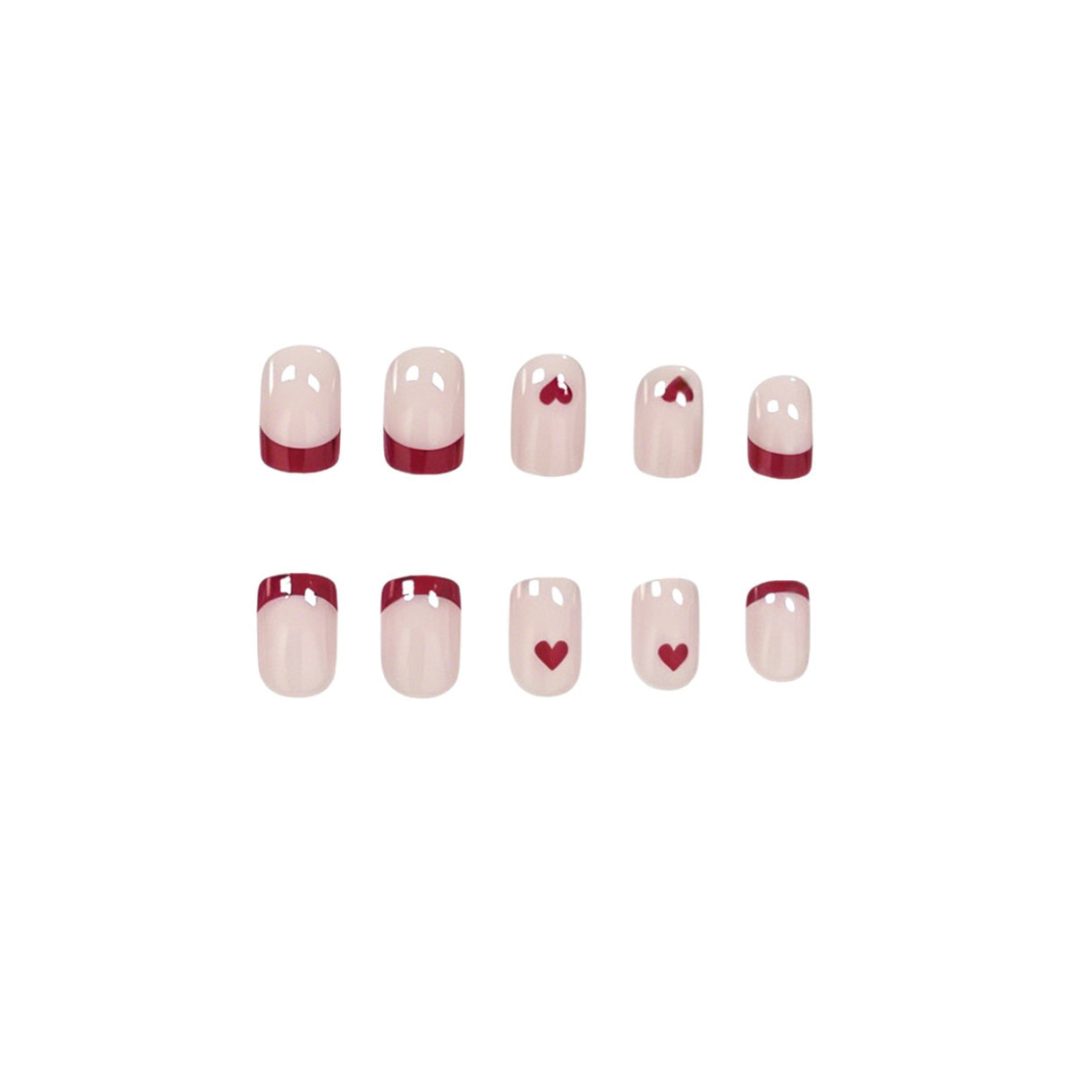 Herz-Themen Französisch Spitzen Nagelkunst Brehn
