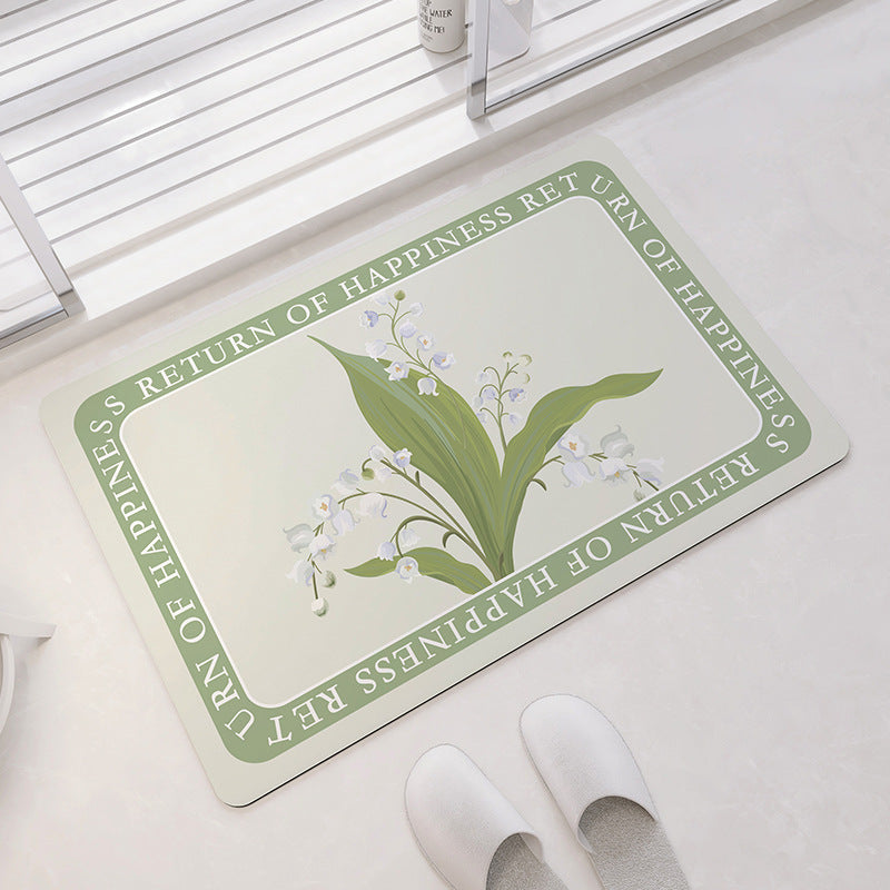 Oval Floral Pattern Badmatte Brehn